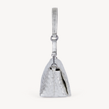 Elena: Silver Leather Handbag