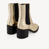 Idaho: Gold Leather Chelsea Boots