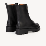 Kiki: Black Leather Lace Up Boots