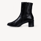 Queenie: Black Leather Ankle Boots