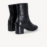 Queenie: Black Leather Ankle Boots