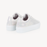 Sadie: Pearl Iridescent Leather Trainers