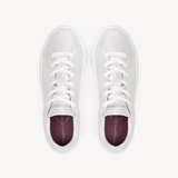 Sadie: Pearl Iridescent Leather Trainers