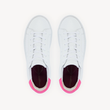 Sadie: White & Neon Pink Platform Trainers