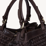 Salerno: Brown Woven Leather Handbag