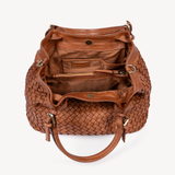Salerno: Tan Woven Leather Handbag