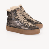 Camino: Vintage Gold Suede and Shearling Boots