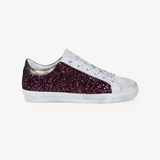 Cru Vintage: Burgundy Glitter Trainers