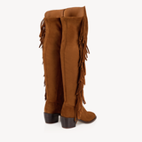 Dakota: Tan Suede Fringe Over the Knee Boots - Pre-Order (Dispatch w/c 03/11)