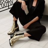 Idaho: Gold Leather Chelsea Boots