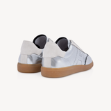 Isla: Silver Metallic & Suede Trainers