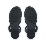 Kaia: Black Leather Gladiator Sandals