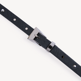 Rivoli: Black Leather Studded Belt