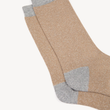 Selina Long Sparkly Socks: Camel & Silver
