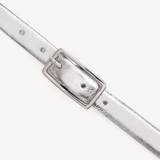 Varenna: Silver Metallic Skinny Belt