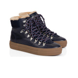 Camino: Navy Leather And Shearling Boots