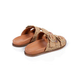 Talia: Natural Raffia Two Bar Sandals
