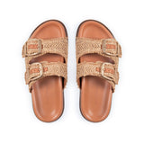 Talia: Natural Raffia Two Bar Sandals