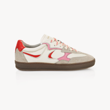 Panello Trainers: Off White, Red & Pink