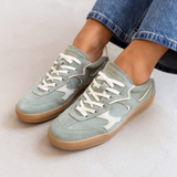 Panello Trainers: Sage Green Suede
