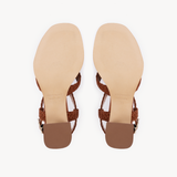 Solene Woven Block Heel Sandals: Tan Suede - Pre-Order (Dispatch w/c 27/04/26)