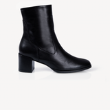 Queenie: Black Leather Ankle Boots