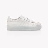 Ivy Platform Trainers: White Leather