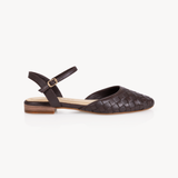 Loulou Pointed Flats: Chocolate Brown Leather