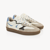 Panello Trainers: Off White, Blue & Brown