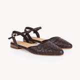 Loulou Pointed Flats: Chocolate Brown Leather