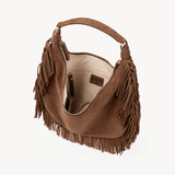 Alessia Fringe Bag: Chocolate Brown Suede