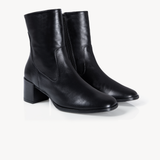 Queenie: Black Leather Ankle Boots