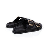 Talia: Black Two Bar Sandals