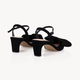 Bisou Bow Pointed Mid-Heel: Black Suede - Pre-Order (Dispatch w/c 20/07/26)