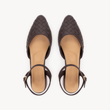 Loulou Pointed Flats: Chocolate Brown Leather