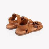 Gala: Tan Suede Two Bar Back Strap Sandals