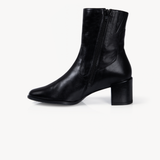 Queenie: Black Leather Ankle Boots