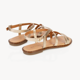 Athena: Gold Leather Strappy Sandals