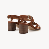 Solene Woven Block Heel Sandals: Tan Suede - Pre-Order (Dispatch w/c 27/04/26)