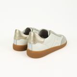 Isla (Seconds): Off White, Silver & Gold Leather & Suede Trainers