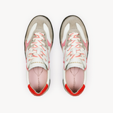 Panello Trainers: Off White, Red & Pink