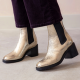 Idaho: Gold Leather Chelsea Boots