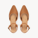 Loulou Pointed Flats: Tan Leather
