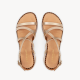 Athena: Gold Leather Strappy Sandals