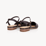 Loulou Pointed Flats: Chocolate Brown Leather