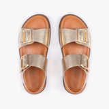 Gala: Gold Two Bar Back Strap Sandals