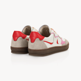 Panello Trainers: Off White, Red & Pink