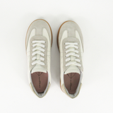 Isla (Seconds): Off White, Silver & Gold Leather & Suede Trainers