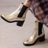 Idaho: Gold Leather Chelsea Boots