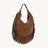 Alessia Fringe Bag: Chocolate Brown Suede